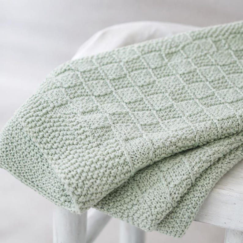Beginner Baby Blanket Knitting Pattern, Textured Cable Knit, PDF in ...