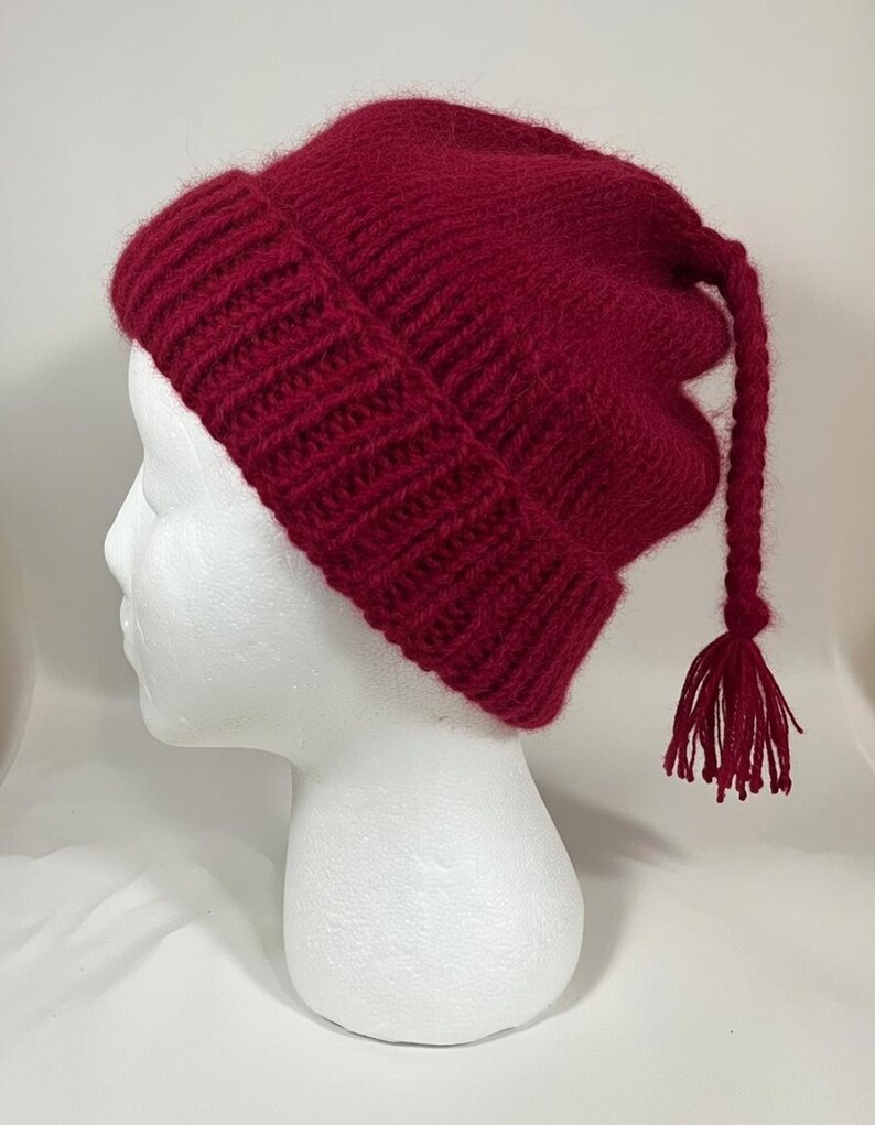 Red Pin Hat Pattern Red Pointed Beanie Knitting Pattern, Long Tassel Hat (PDF Download) - Etsy
