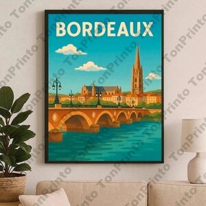 Poster A4 – Bordeaux, riflessioni sulla Garonna