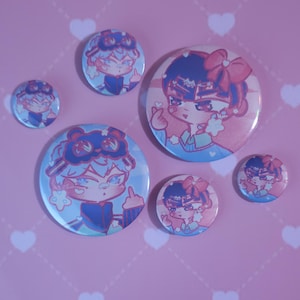 Cute IvanTill Matching Alien Stage Button Pins!