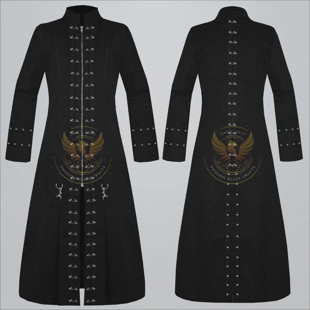 Gothic Vampire Pins Head Trench Coat main image 0