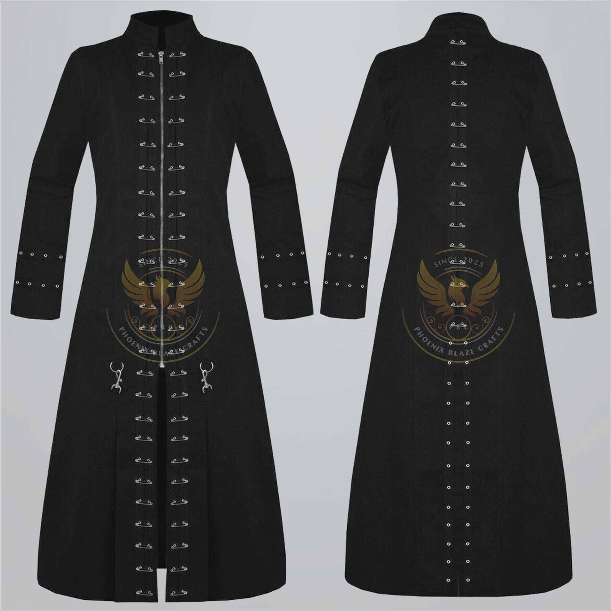 Gothic Black Hell Raiser Pinhead Vampire Trench Coat Jacket for