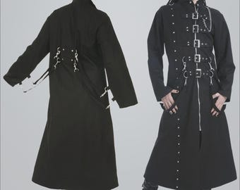 冬物セール】ジムズイン ロングコート ブラック ライン パンク ロック 