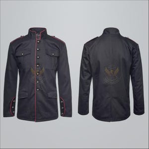 Men&#39;s Military Gothic Steampunk Jacket Black Vintage Victorian Style Punk Uniform