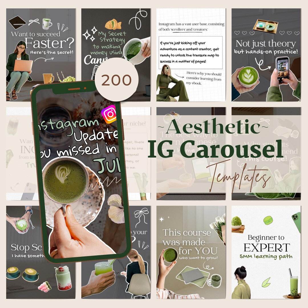 Aesthetic Instagram Carousel Templates | Viral Canva Carousel Posts for ...