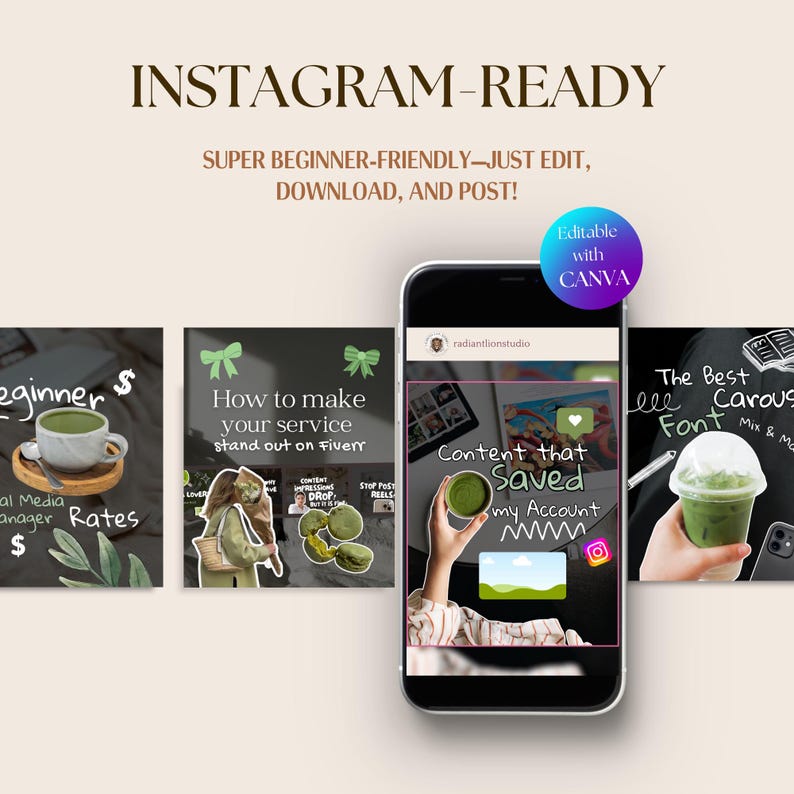 Aesthetic Instagram Carousel Templates | Viral Canva Carousel Posts for ...