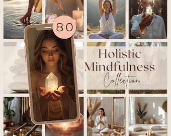 Holistic Mindfulness Stock Photos Bundle | Neutral Canva Images | Calm Aesthetic Lifestyle Stock Set, Holistic Coach Set | Digital Download