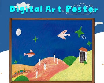 Digital Poster-Art Poster-Kids Room Decor