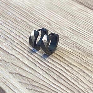 Handmade Titanium Black Hoop Earrings, Everyday Hoops, Dainty Hoop Earrings, Chic Earrings, Hypoallergenic, 9mm