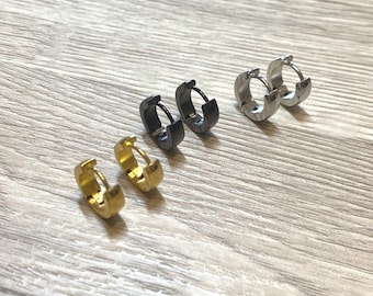 Handmade Titanium Hoop Earrings, Hypoallergenic, waterproof, 9mm, huggie hoops