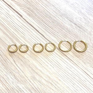 Handmade Titanium Gold Hoop Earrings, Everyday Hoops, Dainty Hoop Earrings, Chic Earrings, Hypoallergenic, 10mm, 12mm, 15mm