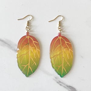 Handmade Titanium Gold Hoop Earrings, Everyday Hoops, Dainty Hoop Earrings, Chic Earrings, Hypoallergenic, Leaf Earrings