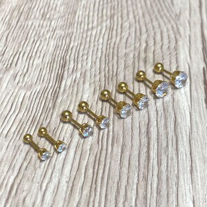 Handmade Titanium Gold Stud Earrings, Everyday Studs, Dainty Stud Earrings, Hypoallergenic, Screwback Earrings, 3mm, 4mm, 5mm, 6mm