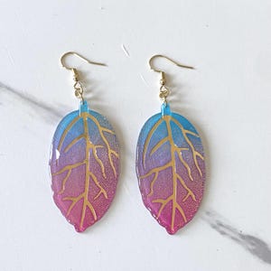 Handmade Titanium Gold Hoop Earrings, Everyday Hoops, Dainty Hoop Earrings, Chic Earrings, Hypoallergenic, Leaf Earrings