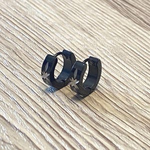 Handmade Titanium Black Hoop Earrings, Everyday Hoops, Dainty Hoop Earrings, Chic Earrings, Hypoallergenic, 9mm
