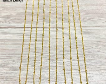 Handmade 2mm 18k Gold Thin Dainty Ball Chain, Hypoallergenic, Womens Necklace, Waterproof, 18k Stamped, Various Lengths, 14inch to 30inch