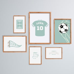 Personalized Soccer Wall Art Set: Custom Jersey, Boys Room Decor (Digital Download)