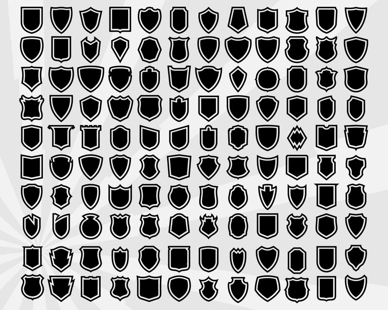 Shield SVG Bundle: Heraldic Crest Badge Clip Art (digital Download) - Etsy