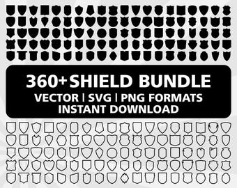 Shield SVG Bundle: Heraldic Crest Badge Clip Art (Digital Download)