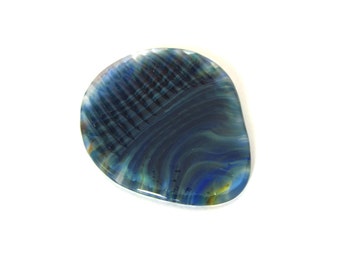 Original Glass Guitar Pick with Built In Grip. Super Saturated Blue