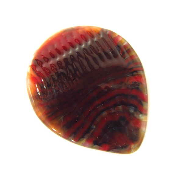 Original Glass Guitar Pick with Built In Grip. Darkest Red Garnet