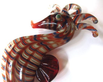 Glass Seahorse for Window Hanging, Vibrant Jewel Tones
