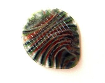 Original Glass Guitar Pick with Built In Grip. Aqua, Green, Red, Darkest Blue