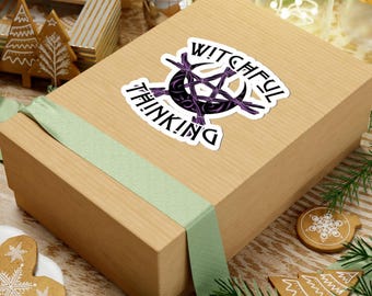 Witchful Thinking Stickers, Witchy Spiritual Pagan Gift, Pentacle Sticker, Gift for Her, Witchcraft Decal, Magical Decor, Wicca Accessories