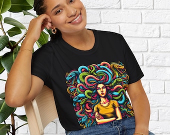 Medusa Unisex T-Shirt, Witchcraft Medusa Spiritual Gift Shirt, Pagan Occult Tee, Wiccan Clothing, Witchy Apparel