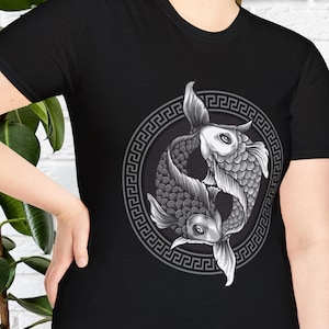 Yin Yang Koi Shirt - Spiritual Gift for Her and Him, Unisex T-Shirt, Yin Yang Shirt, Koi Shirt, Meditation Tee, Balance Clothing