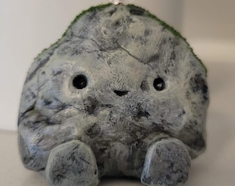 Boulder Buddies, Pet Rock, Desk Friend, Customizable, Clay Rock