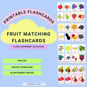 Obst Passende Karteikarten | Identisch, nicht identisch und Schatten passend – Englisch