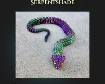 Articulated Bush Viper Snake: 3D Printed Poseable Reptile Figurine