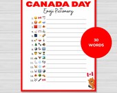 Canada Day Emoji Pictionary, Printable Game for Kids, Teens & Adults, July 1st Family Party Game, Classroom Activity, Instant Download, PDF