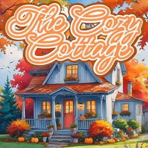 The Cozy Cottage Coloring Pages | 3 Page Printable Sample | Adult Cottagecore Coloring Book Digital Download