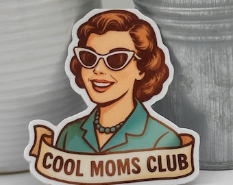 Sticker Cool Moms Club – Retro vintage moeder vinyl sticker, sticker grappige moeder, cadeau moederschap, fles water laptop autosticker