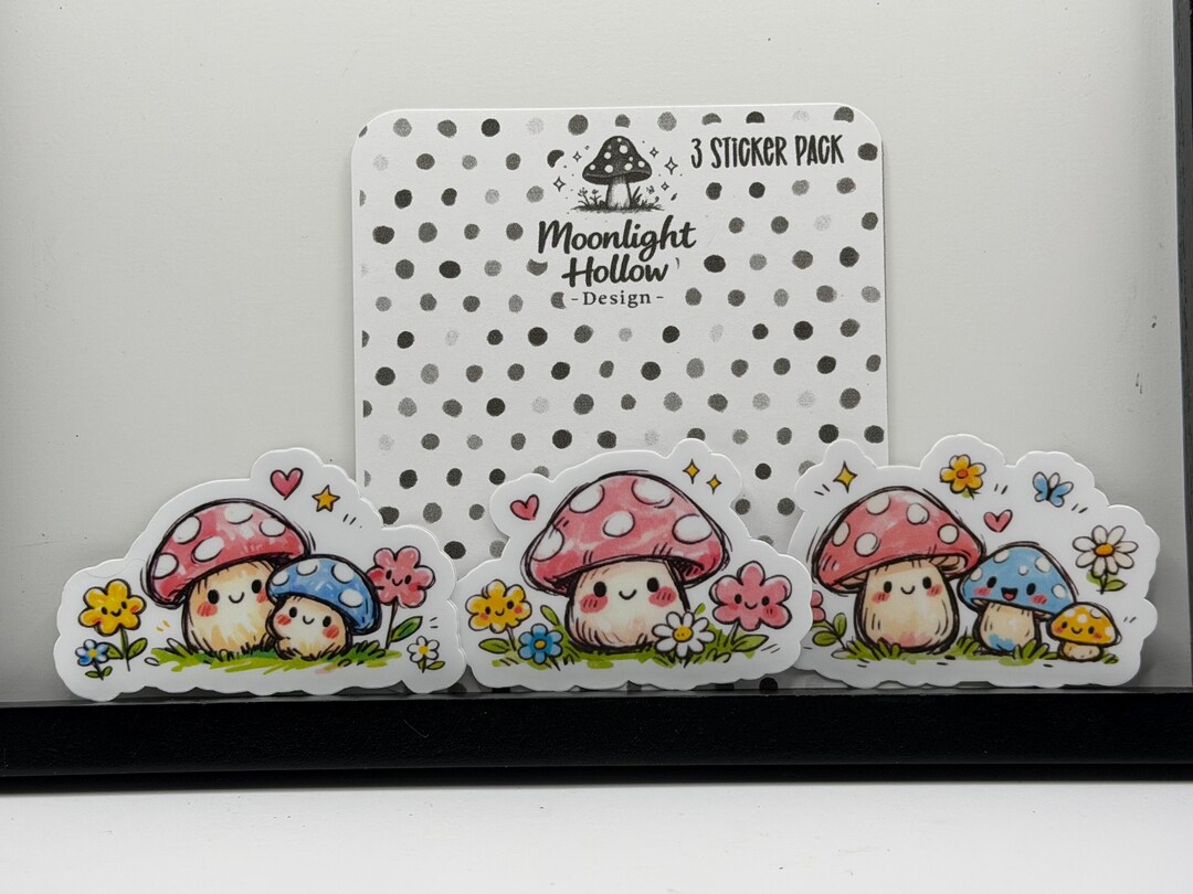 Cute Mushroom Sticker Pack | Cottagecore Mushroom Stickers | Kawaii ...
