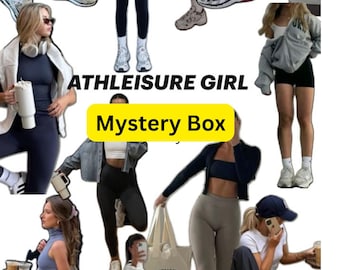 Athleisure Atletisk Sportig Estetik Utvald låda med mystiska kläder och accessoarer för kvinnor