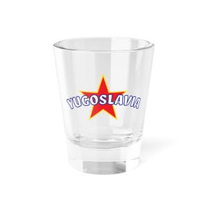 Yugoslavia Shot Glass with Retro Star Design | Yugoslav Nostalgia Gift, Balkan Collectible Barware, Eastern European Souvenir Glass