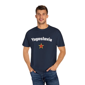 Retro Jugoslawien Unisex T-Shirt mit Vintage-Stern-Design | Jugoslawischen Stolz T-Shirt, Balkan Erbe Geschenk für Männer oder Frauen