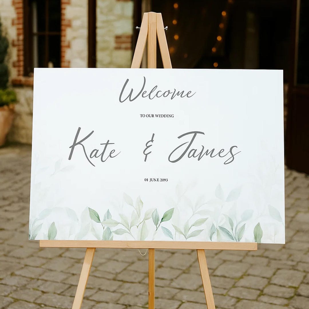 Editable Wedding Welcome Sign Canva Template | Kate & James Design ...