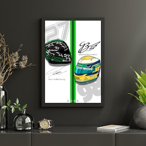2025 Sauber F1 Digital Poster | Helmet Art of Gabriel Bortoleto & Nico Hülkenberg | Formula 1 Download | F1 Wall Art | Motorsport Print