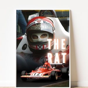 Niki Lauda “The Rat” Poster – Ferrari F1 Legend Wall Art | Semi-Gloss Print | A1 to A4 Sizes | Formula 1 Racing Icon
