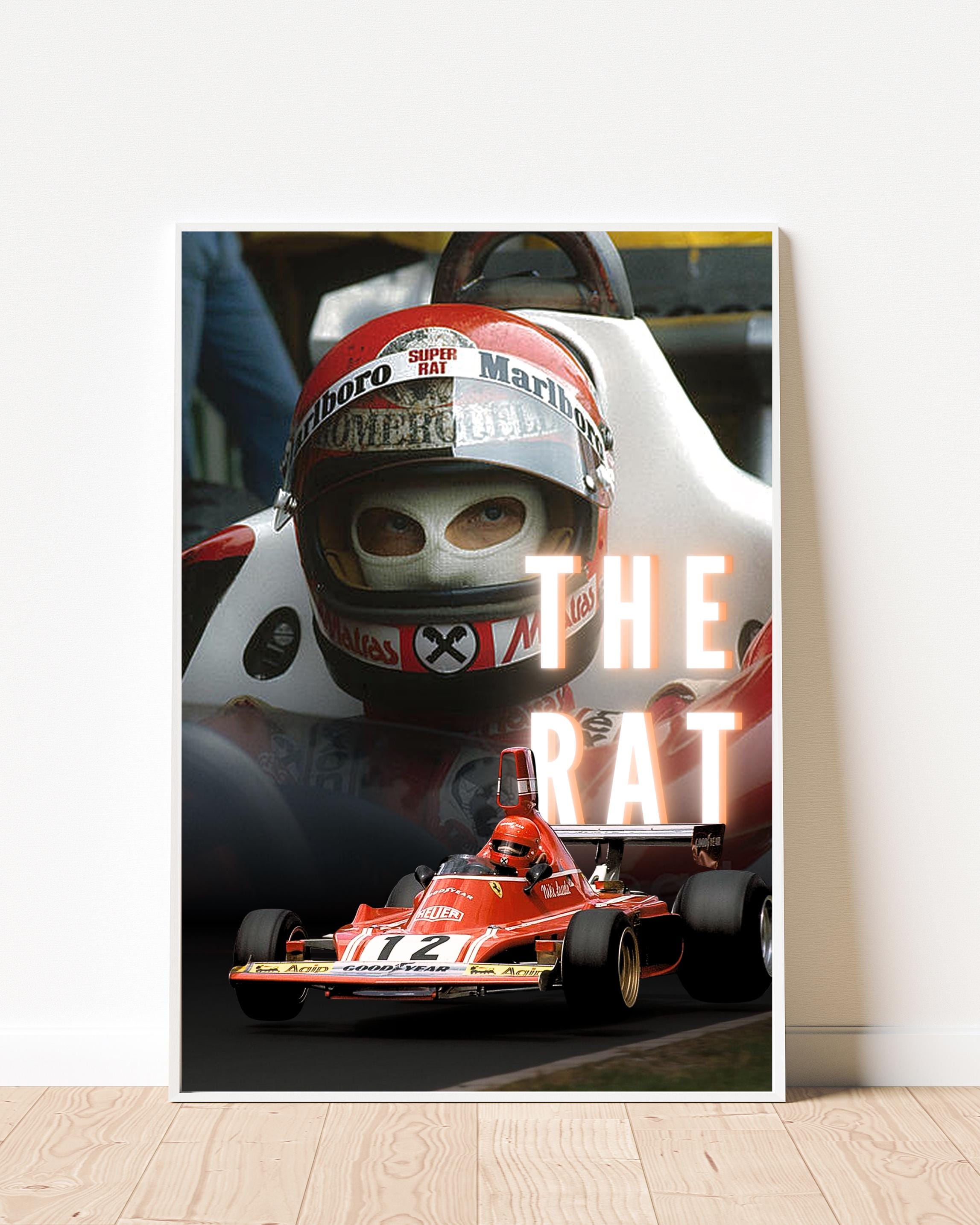 ニキ・ラウダ フェラーリ F1 ポスター：「The Rat」 - F1 レーシング