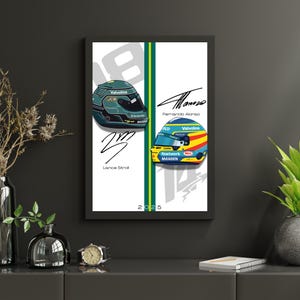 2025 Aston Martin F1 Helmet Poster: Alonso & Stroll Art (Digital Download