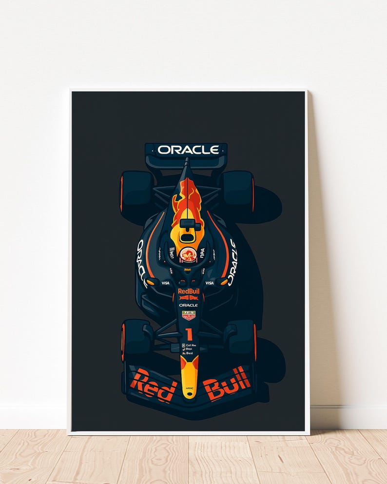 Max Verstappen Red Bull F1 Poster Print | Oracle Racing Car Wall Art ...