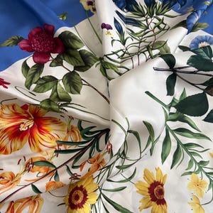 Designer Silk Twill Dress Fabric by Panel