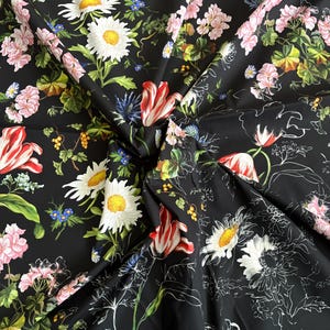 Designer Cotton Poplin Fabric Floral Print