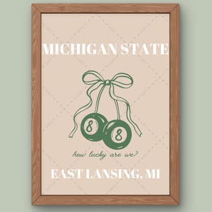 Michigan State Univ MSU Spartans Digital Prints, Wall Art- East Lansing Bars/Restaurants/Campus Landmarks/Sports/Sororities (Classic)