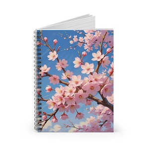 Cherry Blossoms Spiral Notebook - Ruled Line, Floral Journal, Botanical Sketchbook, Nature Diary, Spring Notebook, Gift for Writers